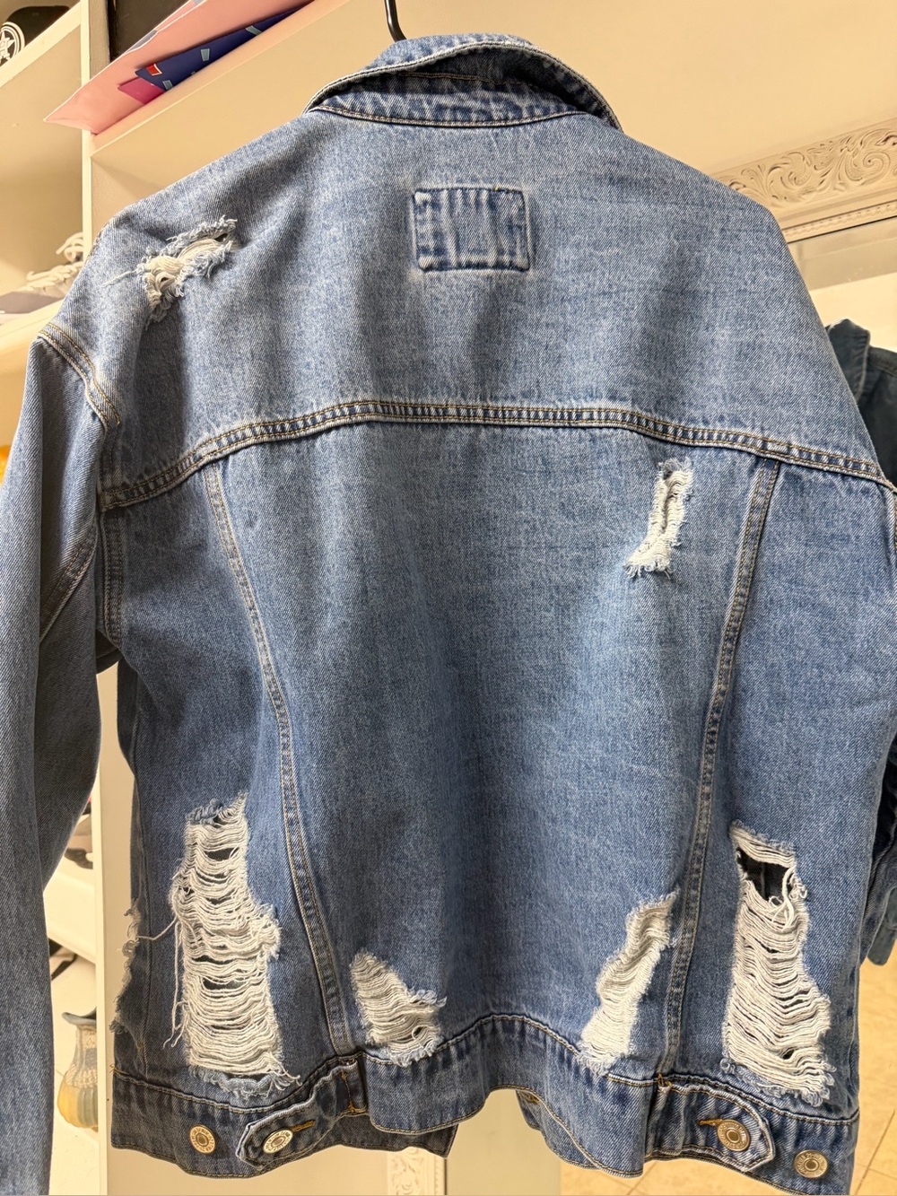 Forever 21 Light Blue Distressed Denim Jacket